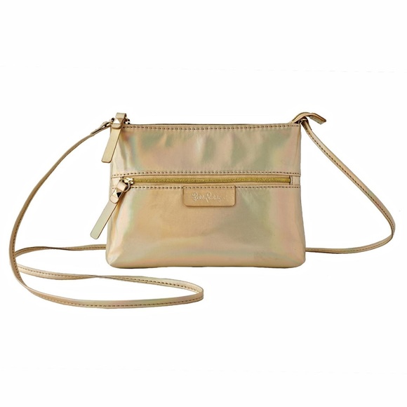 Lilly Pulitzer Handbags - NWT 📀 Lilly Pulitzer Gold Hologram Crossbody 📀